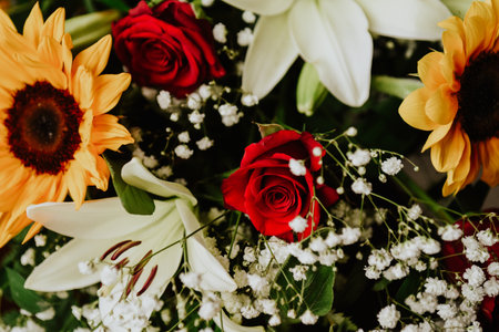 Beautiful bunch of colorful flowersの写真素材