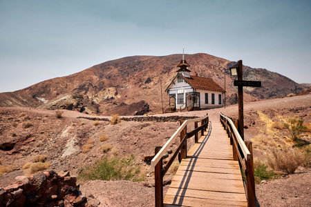 A scenic shot of the school in Calico Ghost Town, California USAの写真素材