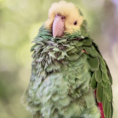 A closeup shot of a beautiful colorful parrotの写真素材