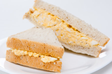 Tasty fresh egg sandwiches for breakfastの写真素材