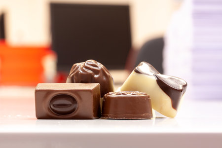 Assorted chocolate candies on a table