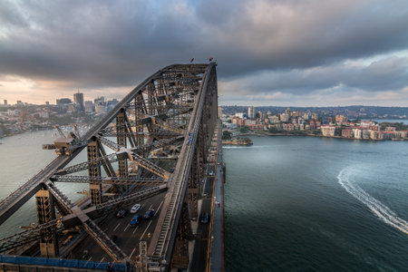 The Sydney Harbor bridge at Mary Booth Lookout Reserve in Sydney, Australia
