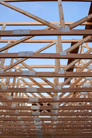 A wooden carcass, a timber framing construction