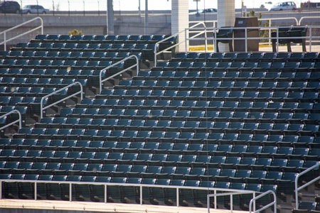 A closeup shot of empty stadium seats