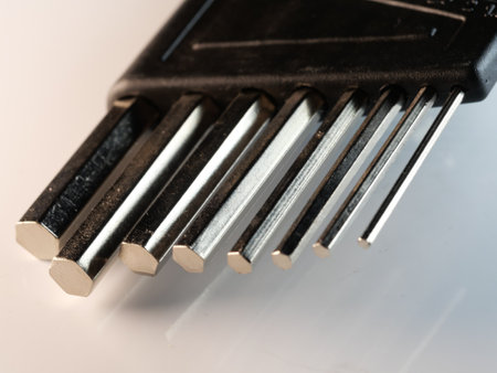 A closeup shot of hex keys setの写真素材