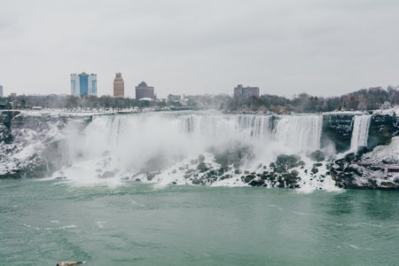 The scenic Niagara Falls from the Canadian sideの写真素材