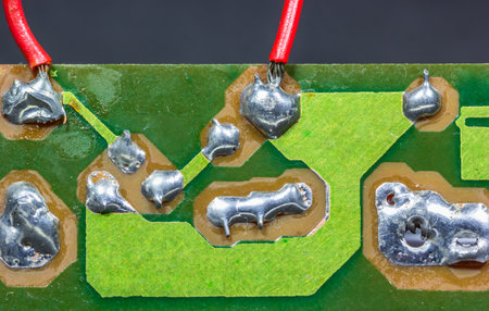 A closeup shot of an electronic circuit board