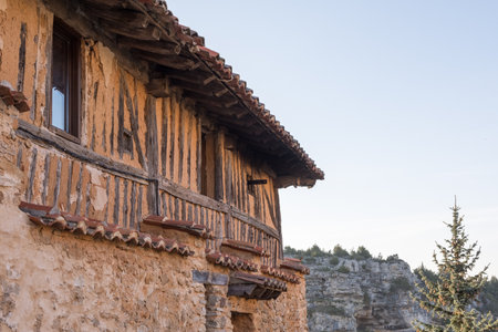 An old building in the medieval village of Calatanazor in Soria, Castilla y Leon, Spainの写真素材