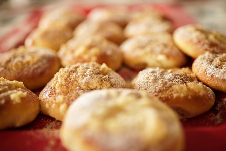 A closeup of the freshly baked delicious cookiesの写真素材