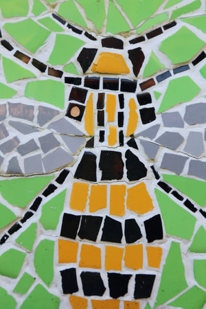 The beautiful background of colorful mosaic beeの写真素材