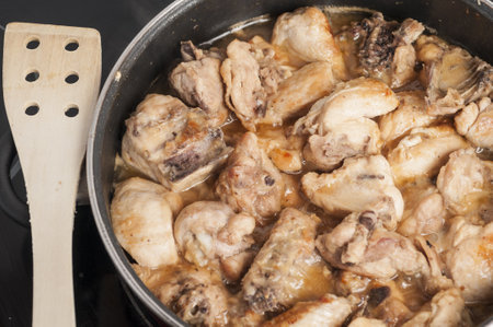 The fresh chicken meat in a panの写真素材