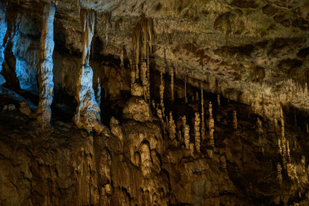 Limestone formations inside Macocha caves, Czech Republicの写真素材