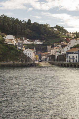 A seaside village of Cudillero in Asturias, Spainの写真素材