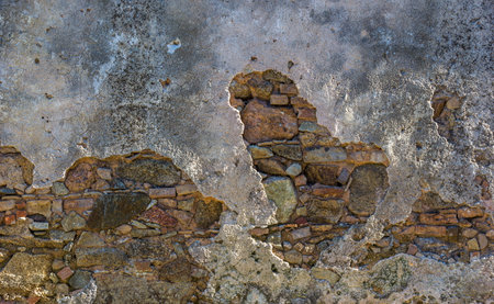 A closeup shot of an old wallの写真素材
