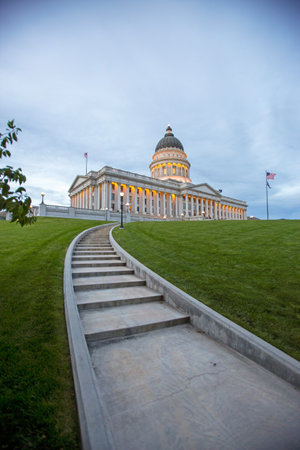The Utah State Capitol Building in Memory Grove Parkの写真素材