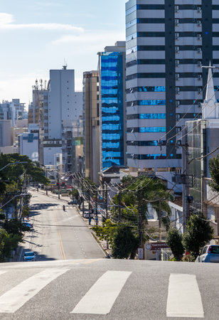 A vertical shot of the city of Florianopolis, Brazil