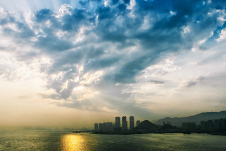 A mesmerizing view of a beautiful sunset in the city
