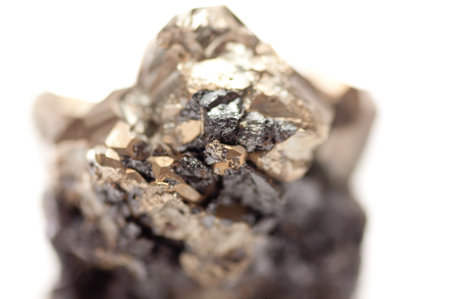 iron pyrite metal, fool's gold mineral sampleの写真素材