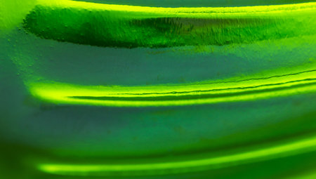 A closeup shot of vibrant green abstract glassの写真素材
