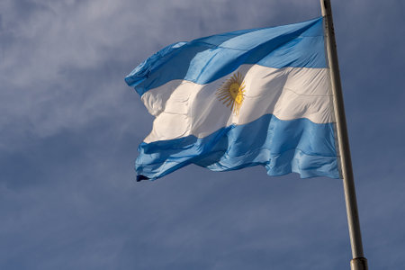 A beautiful shot of the flag of Argentinaの写真素材