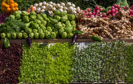 Different vegetables sold in a marketの写真素材