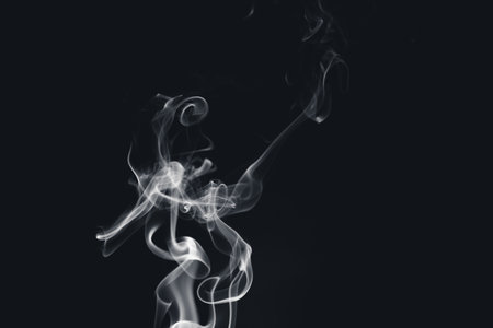 A beautiful view of smoke on a black backgroundの写真素材