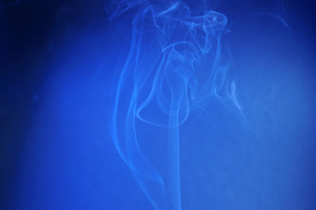 Abstract smoke in the blue backgroundの写真素材