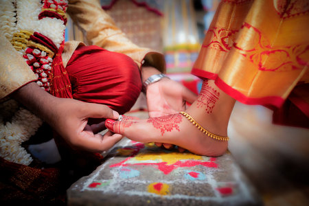 Indian Hindu Wedding Traditional Activitiesの写真素材