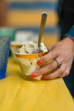 A closeup shot of ice creamの写真素材