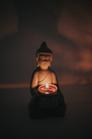 The Buddha statue in a Thai SPA roomの写真素材
