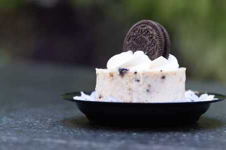 close ups of some mini cakes in a gardeの写真素材