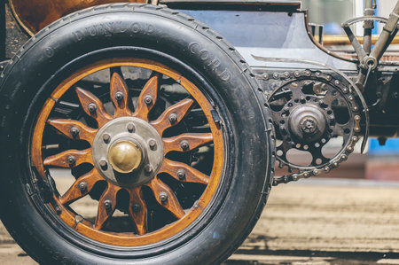 A closeup shot of a car wheelの写真素材