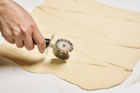 The process of making homemade pumpkin croissant rolls