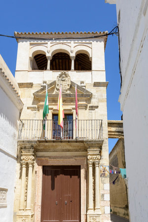 A Typical white village of Spain in the province of Cadiz, in Andalusia, Arcos de la Fronteraの写真素材