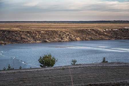 View of a future lake near Cottbusの写真素材
