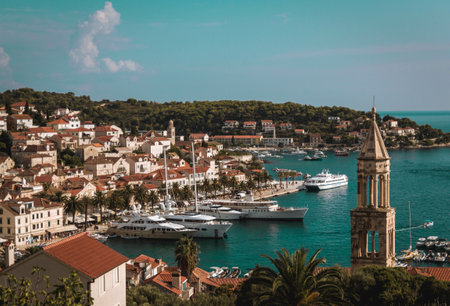 The beautiful view of the Cavtat city in Croatiaの写真素材