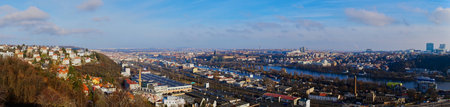 Panorama view of Prague from Devin Hillの写真素材