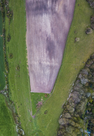 An aerial drone shot of lands near Upwey, Weymouth, Dorset