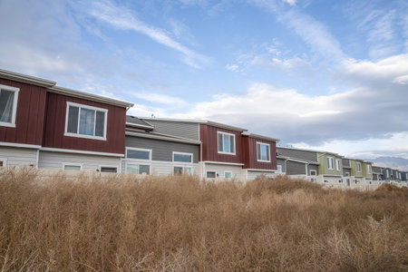 A beautiful shot of buildings by the seaの写真素材