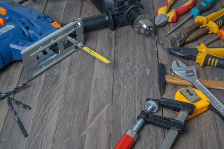 tools used for DIY at home electrical and manualの写真素材