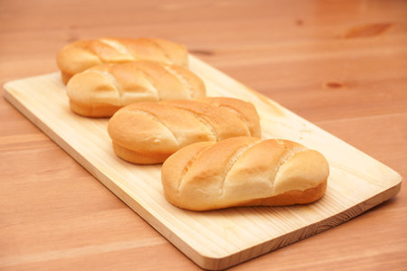 Fresh Milk bread on wooden board