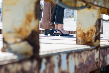 Female legs with elegant shoesの写真素材