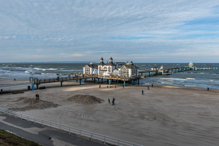 Sellin pier on the island of Ruegen on the Baltic Seaのeditorial素材