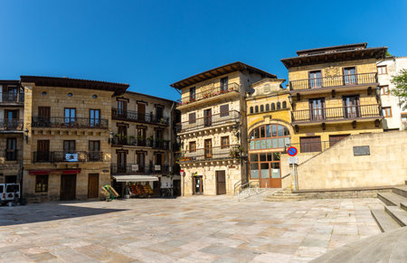 A beautiful shot of the town square of Lezo municipality, Spainの写真素材