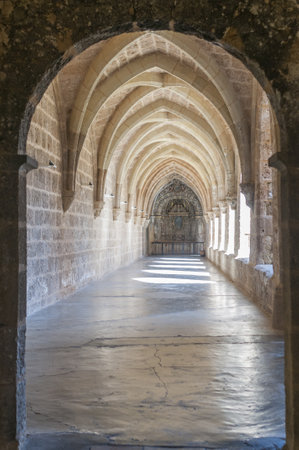 The corridor inside the Monasterio de Piedra (Stone Monastery), Zaragoza, Spain