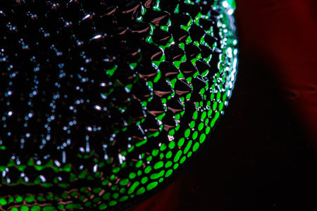 Abstract colorful shapes made of liquid ink and ferrofluidの写真素材