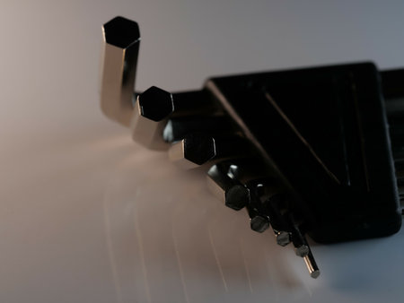 A top view of hex keys set