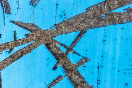 A blue and dark abstract illustrationの写真素材