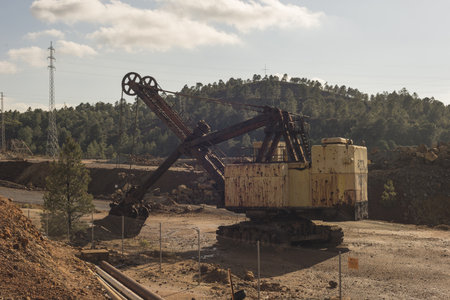 The equipment on a construction area captured in Minas, Spainの写真素材