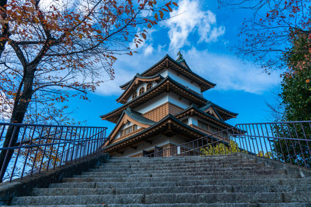 A scenic view of the Takashima Castle in Suwa, Japanのeditorial素材